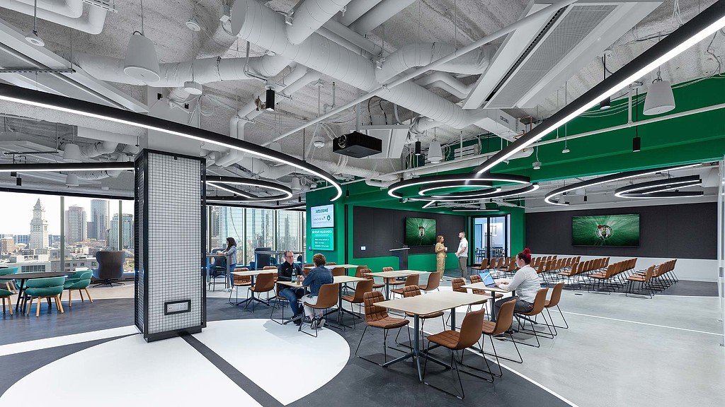 Boston Celtics workplace open meeting areas