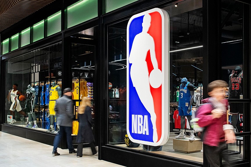 NBA Melbourne storefront with NBA logo.