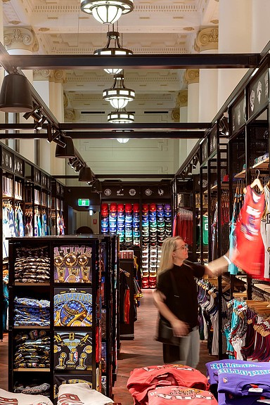 A woman shopping at NBA Sydney store.