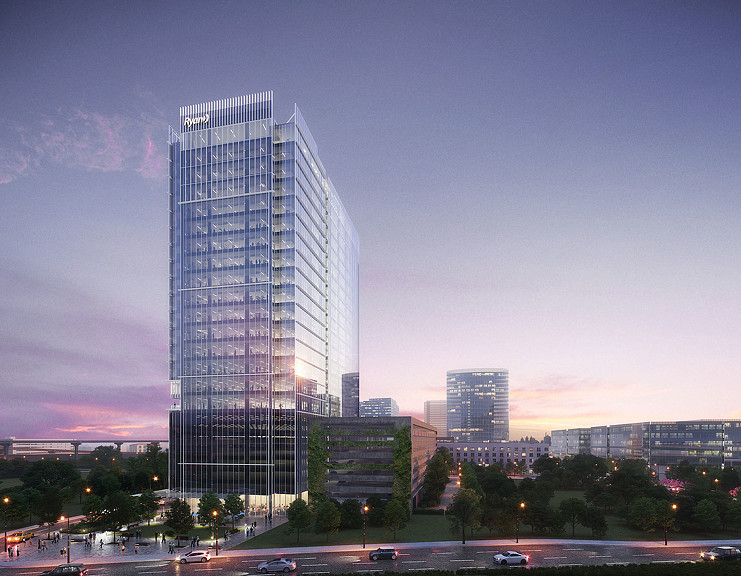 Ryan Tower nighttime rendering