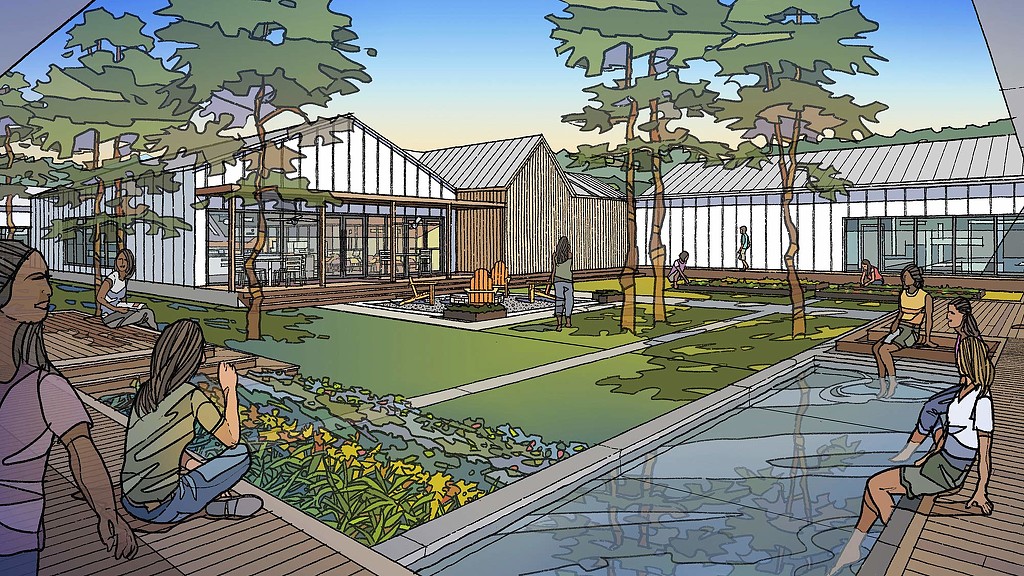 Treasured Vessels Foundation courtyard rendering