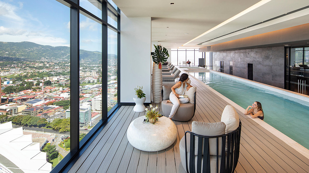 Hilton La Sabana indoor pool with view