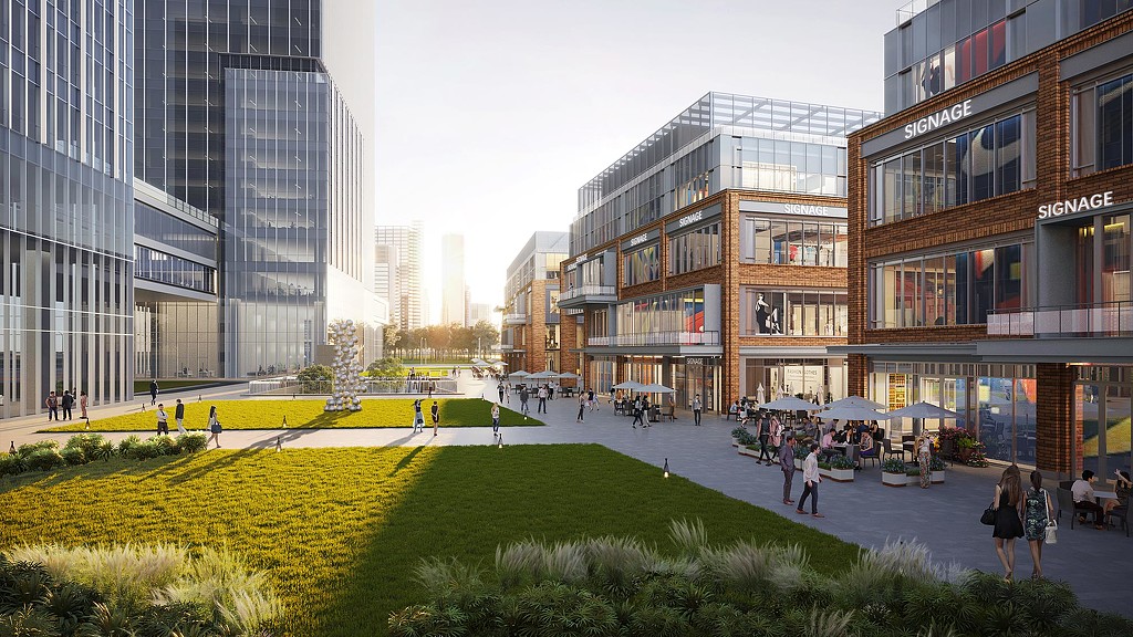 CCCC Shanghai Headquarters outdoor lawn rendering