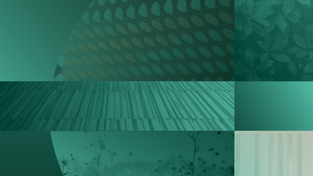 A green and white patterned surface.