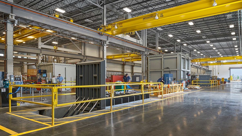 A factory with several machines.