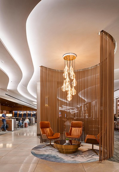 LAX T2 Delta Sky Club interiors