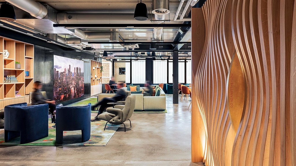 Financial services firm London headquarters lounge
