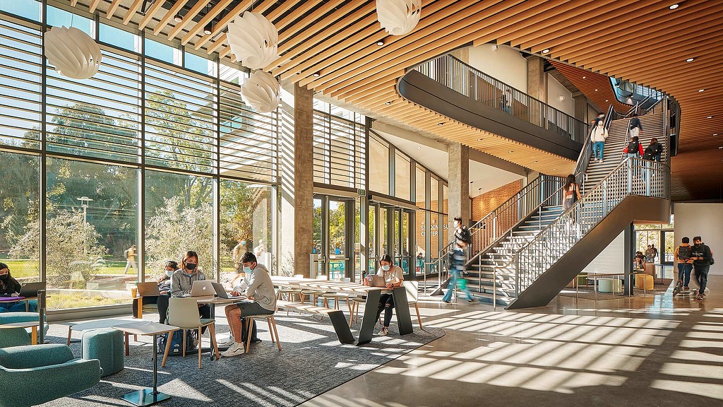 UCR Student Success Center interior and staircase