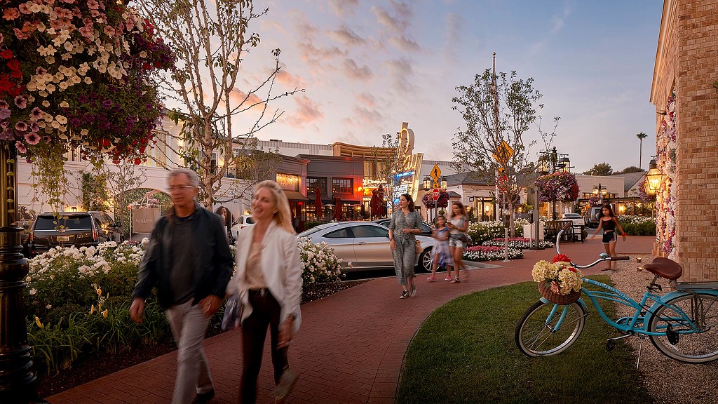 Palisades Village in the evening