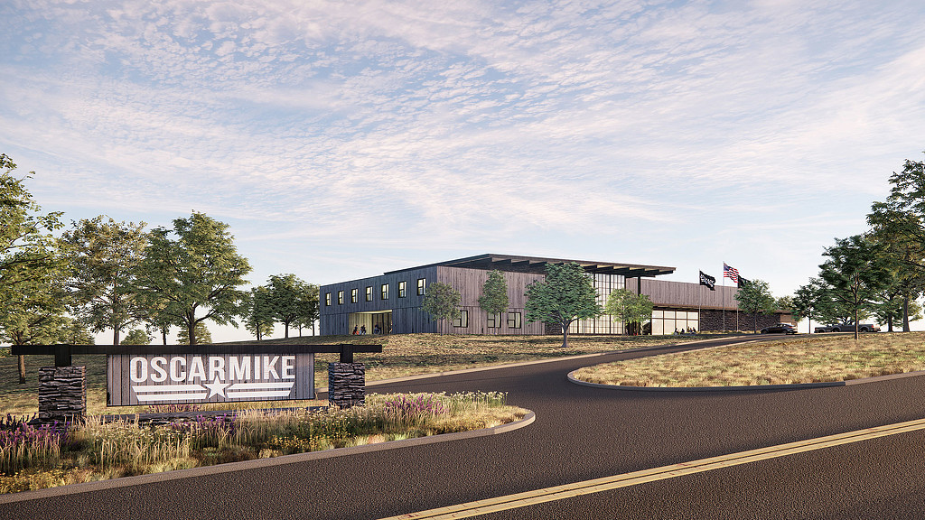 A view of Oscar Mike from the road