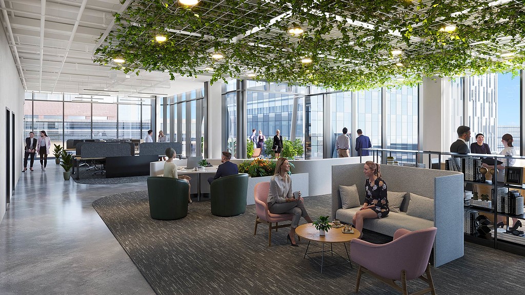 Ideal Tower lounge space with view