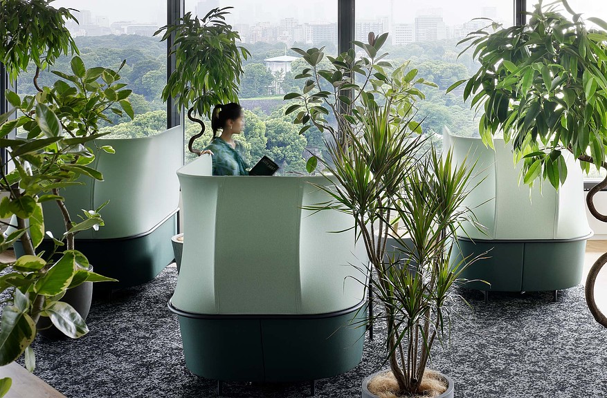SAP Group Tokyo booths with biophilia