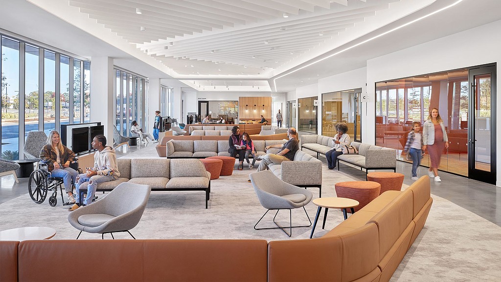 A group of people in a room.