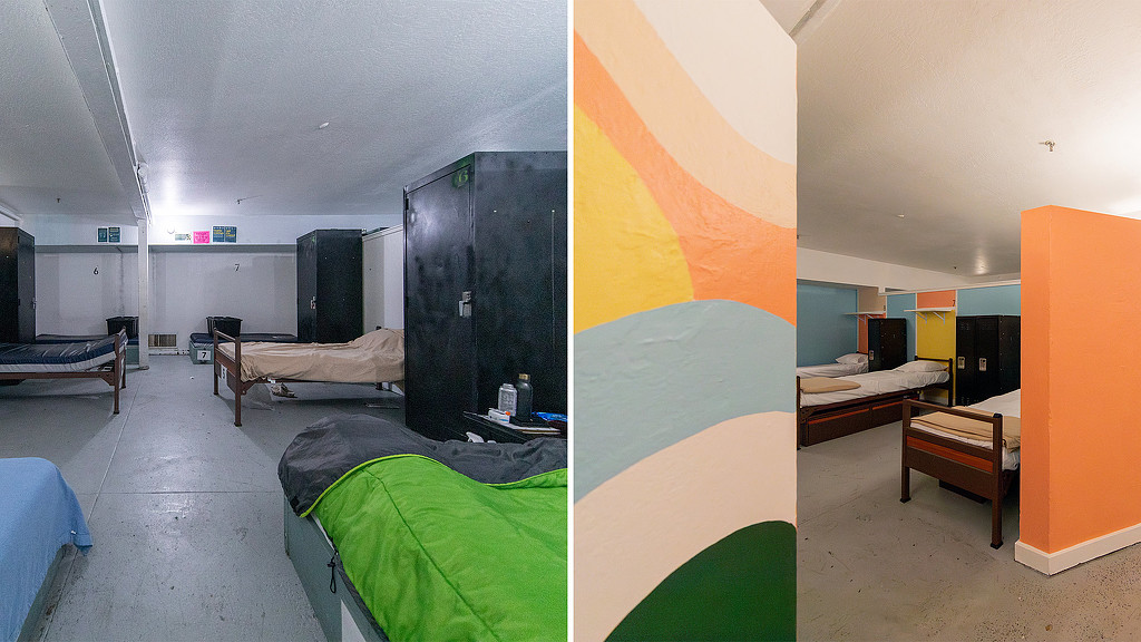 The Lark Inn dorm before and after renovation