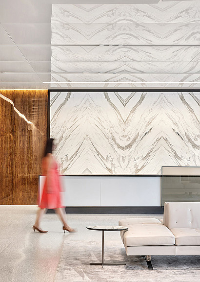 A person walking in a room.