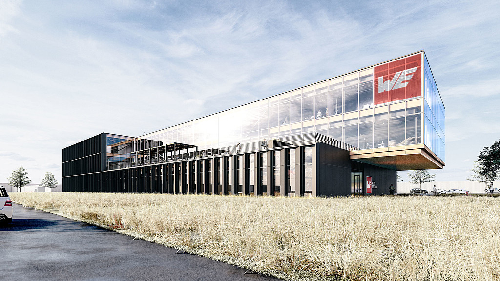 A building with glass walls.