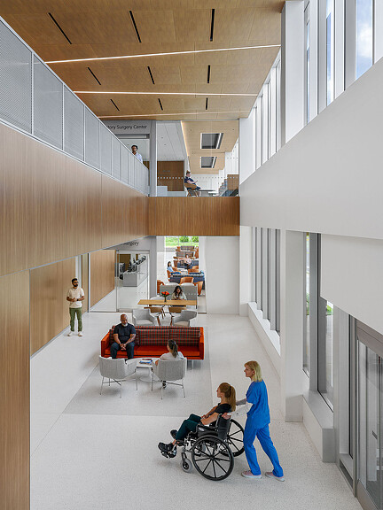 Montefiore Einstein Comprehensive Orthopedic & Spine Center hallway view from above