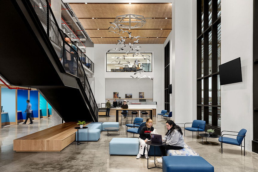Del Mar College Oso Creek Campus lounge and staircase