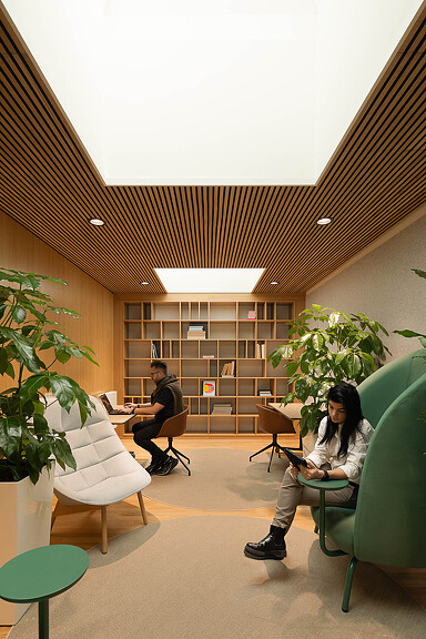 Roche Potsdam common space with biophilia