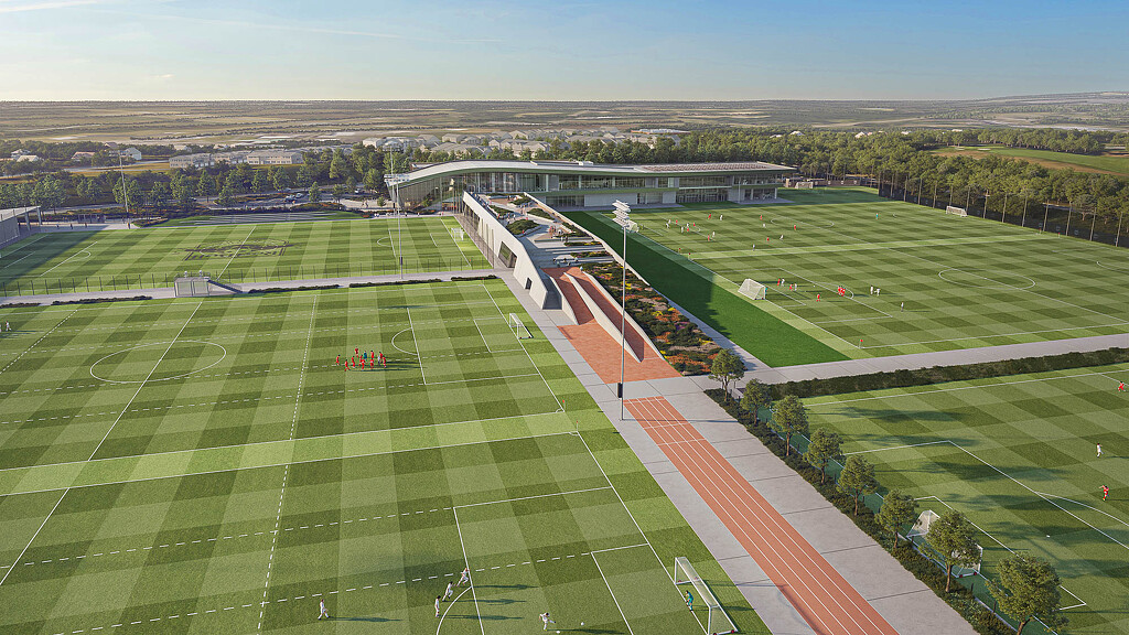 New York Red Bulls Training Complex soccer fields aerial rendering