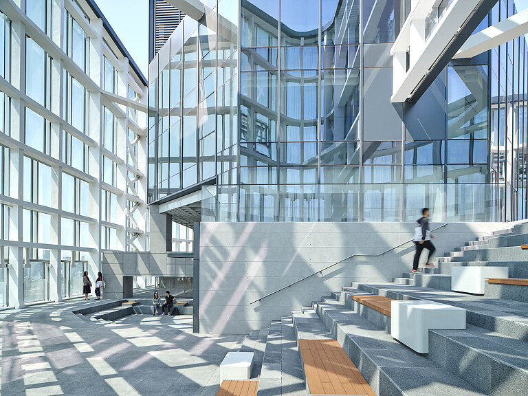 Kuntai Headquarters interior with stairs