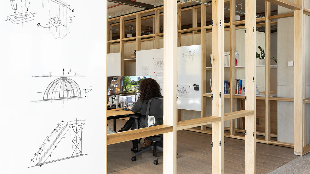 A woman working at Buro Happold London