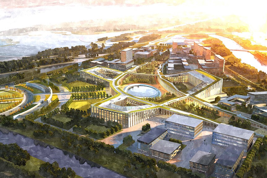 Qingdao Rehabilitation University aerial rendering