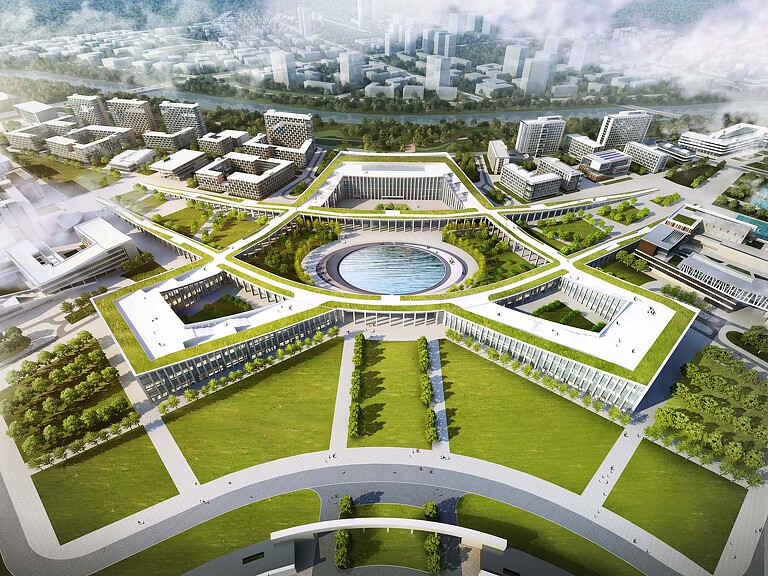 Qingdao Rehabilitation University aerial rendering