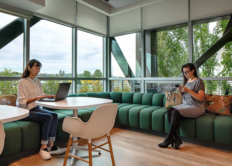 Workday Beaverton workspace corner with view
