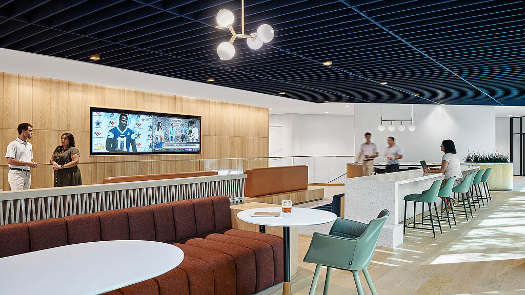 A group of people in a room.