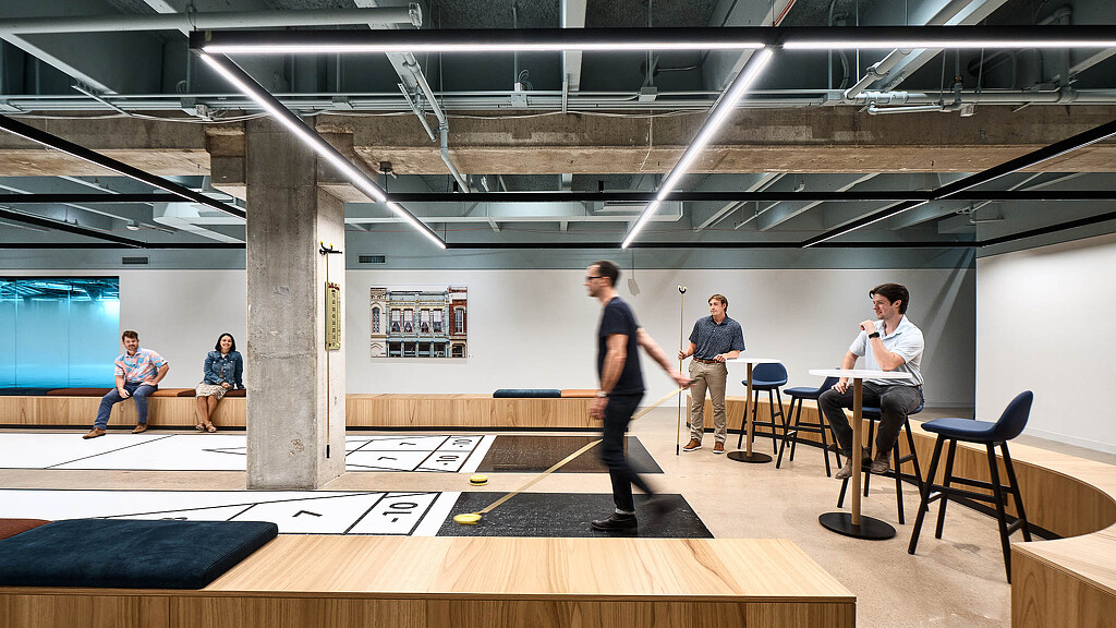 A person standing on a stage.