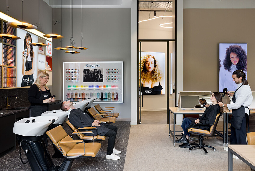 A group of people in a room.