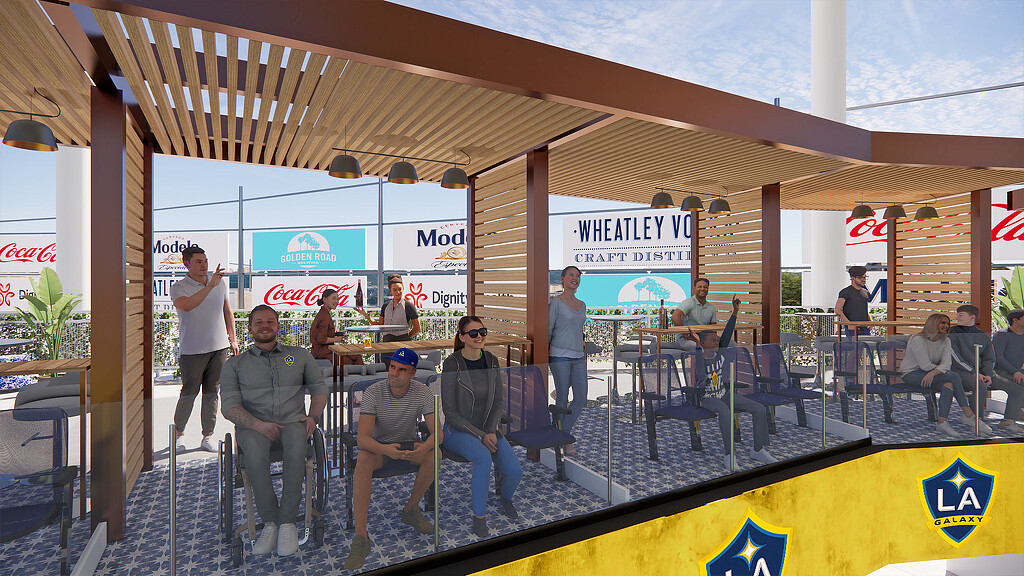 LA Galaxy Dignity Health Sports Park cabana rendering