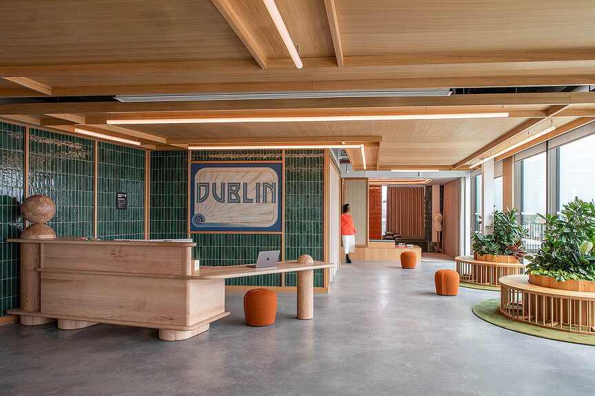 Etsy Dublin reception area with Dublin sign