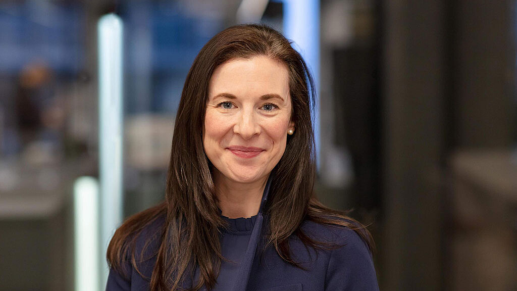 A woman with long hair.