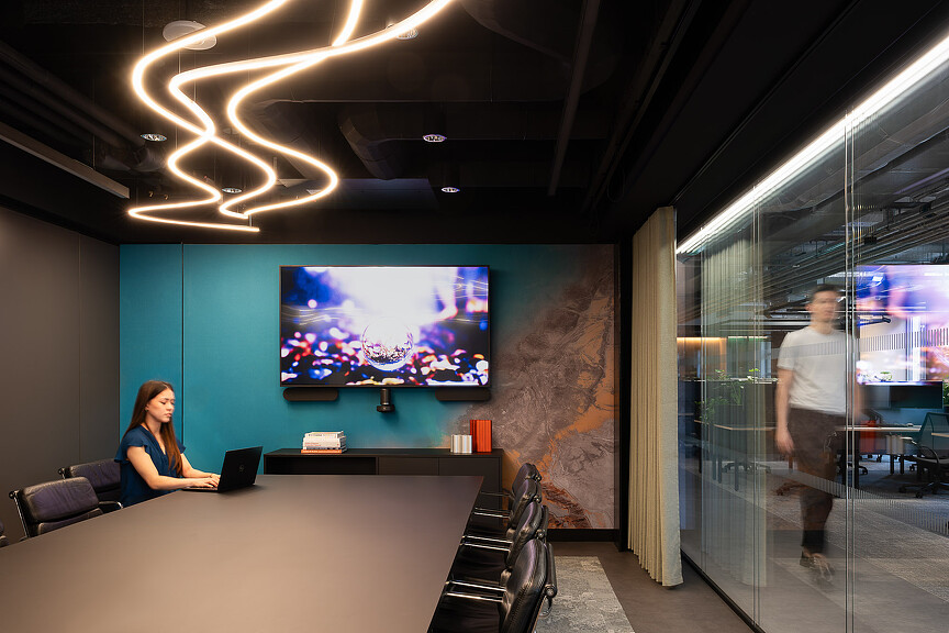 Hilson Moran’s Living Lab conference room with screen