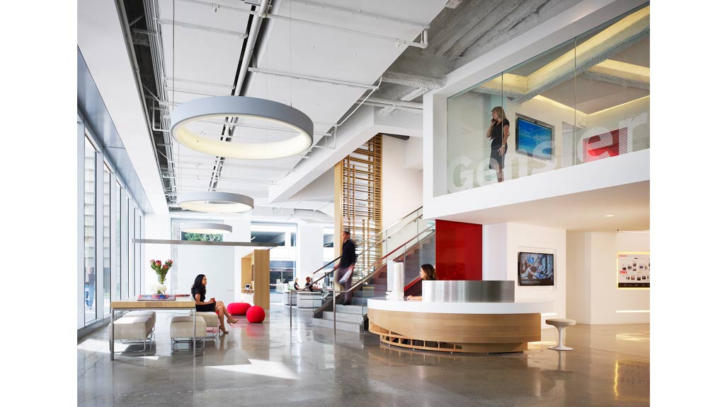 People sitting on the stairs.