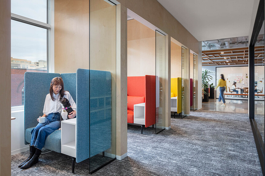 A person sitting in a chair.