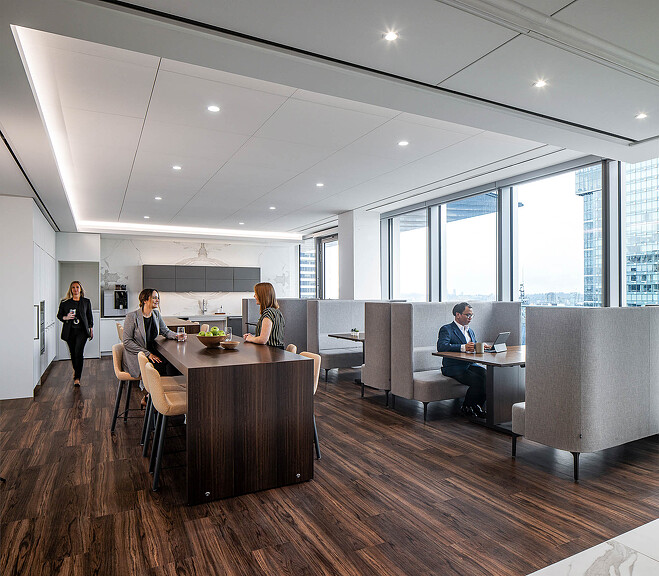 A group of people in a room.