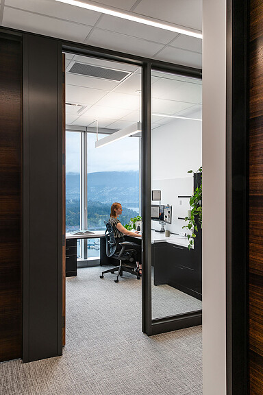 A person sitting at a desk.