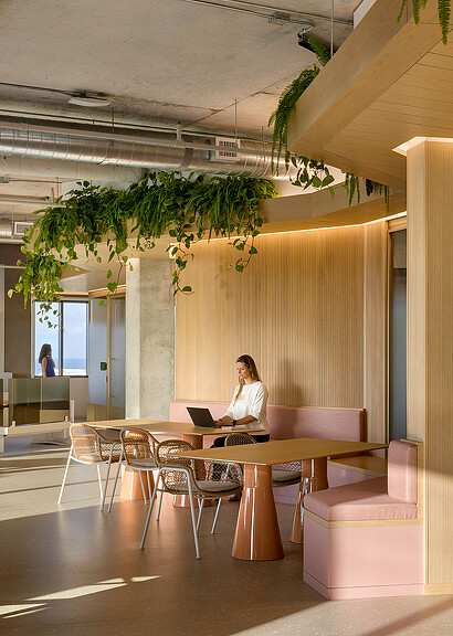 A person sitting at a table.