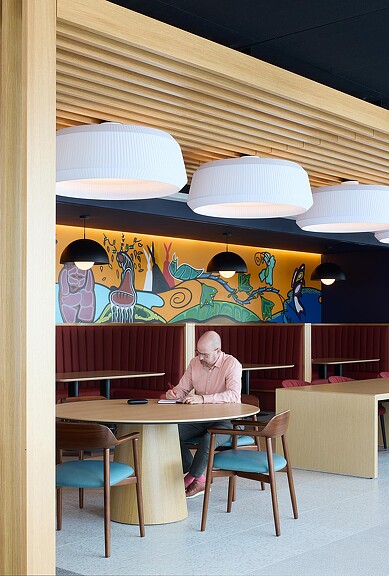 A person sitting at a table.