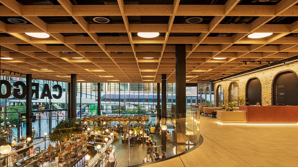 A mezzanine inside the Cargo building.