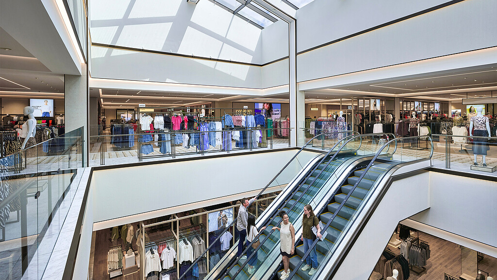 A group of people inside a building.