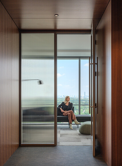 A person sitting in a chair.