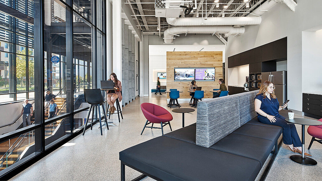 A group of people in a room.