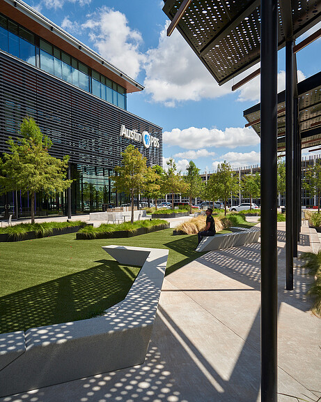 A person sitting on a bench.