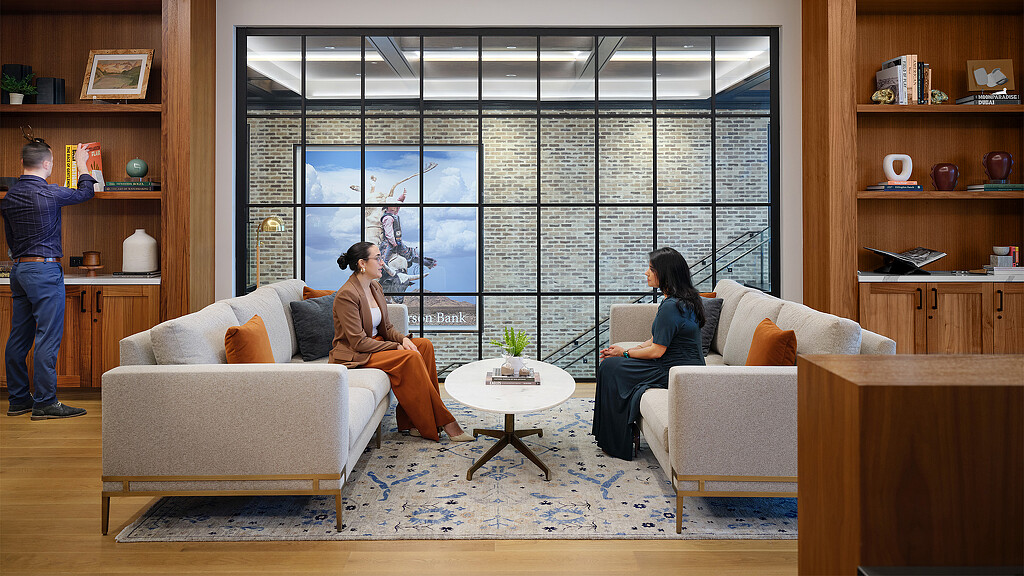 A man and woman in a room.