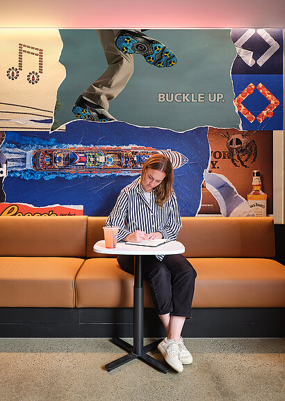 A man sitting at a table.