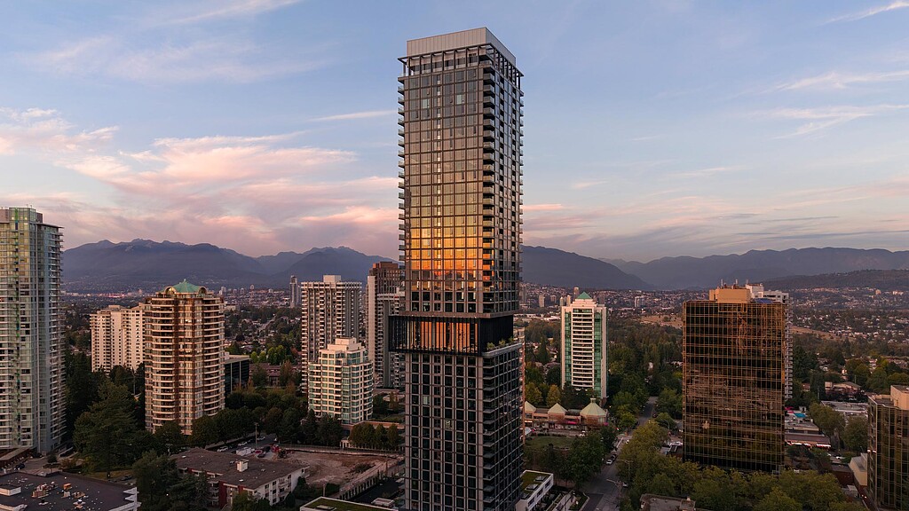 A tall building in a city.